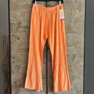 NWT Manta Del Lago Womens Casual Pants Sz XL Orange Straight Leg Boho